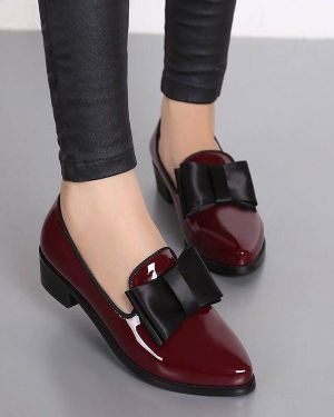 Ladies Bow Knot Swallow Mouth Low Shoe