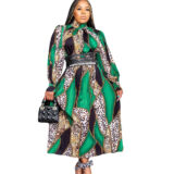 Print Midi Dress - Green