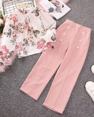 2pcs Girl Top & Trouser Set