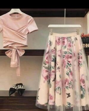 2pcs Girl Wrap Top & Skirt