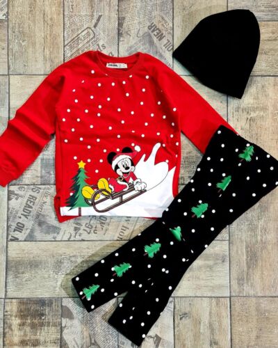 2pcs Mickey Mouse Top & Leggings Girl Set